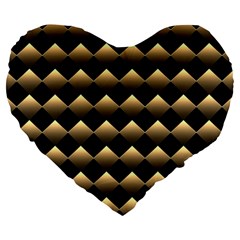 Golden-chess-board-background Large 19  Premium Flano Heart Shape Cushions by Vaneshart