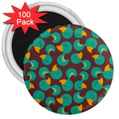 Vector-illustration-seamless-pattern-with-cartoon-duck 3  Magnets (100 Pack) by Vaneshart