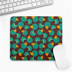 Vector-illustration-seamless-pattern-with-cartoon-duck Large Mousepads by Vaneshart