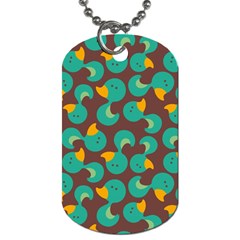 Vector-illustration-seamless-pattern-with-cartoon-duck Dog Tag (two Sides) by Vaneshart