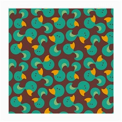 Vector-illustration-seamless-pattern-with-cartoon-duck Medium Glasses Cloth (2 Sides) by Vaneshart