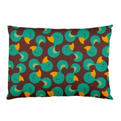 Vector-illustration-seamless-pattern-with-cartoon-duck Pillow Case by Vaneshart