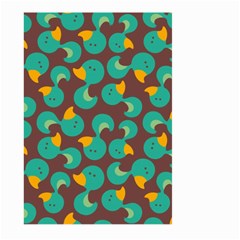 Vector-illustration-seamless-pattern-with-cartoon-duck Large Garden Flag (two Sides) by Vaneshart