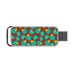 Vector-illustration-seamless-pattern-with-cartoon-duck Portable Usb Flash (two Sides) by Vaneshart