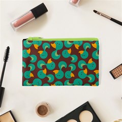 Vector-illustration-seamless-pattern-with-cartoon-duck Cosmetic Bag (xs) by Vaneshart