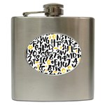 Letters-pattern Hip Flask (6 oz) Front