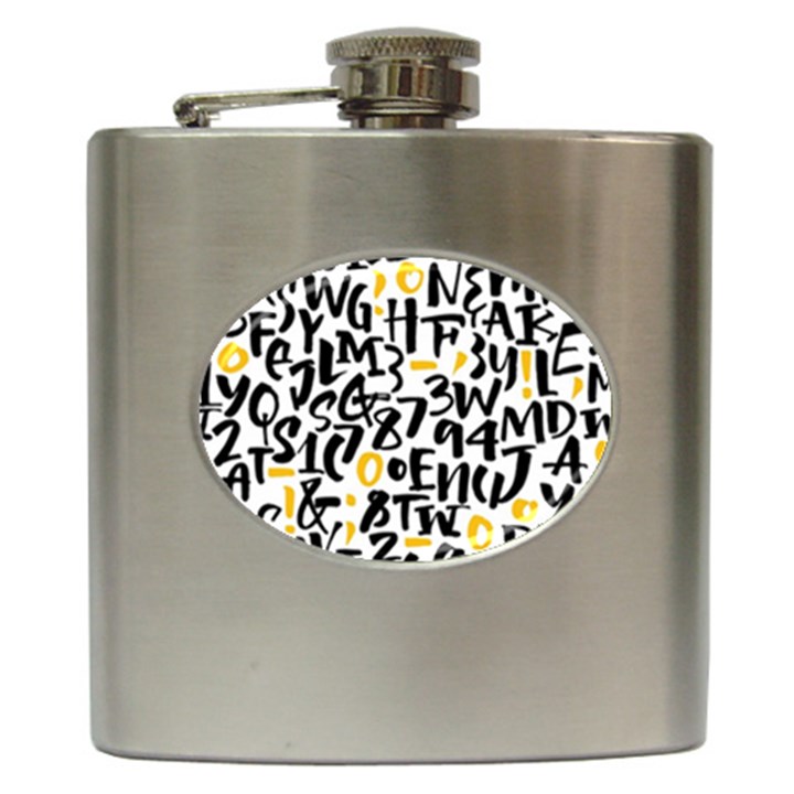 Letters-pattern Hip Flask (6 oz)