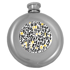 Letters-pattern Round Hip Flask (5 Oz) by Vaneshart