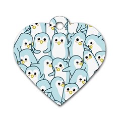 Penguins Pattern Dog Tag Heart (one Side) by Vaneshart