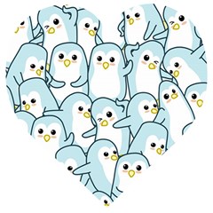 Penguins Pattern Wooden Puzzle Heart by Vaneshart