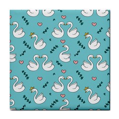 Elegant-swan-pattern-design Tile Coaster by Vaneshart