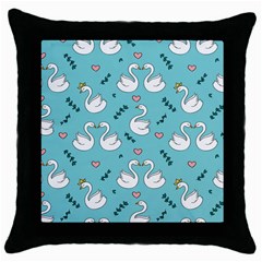 Elegant-swan-pattern-design Throw Pillow Case (black) by Vaneshart