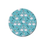 Elegant-swan-pattern-design Rubber Round Coaster (4 pack)  Front