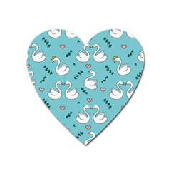 Elegant-swan-pattern-design Heart Magnet by Vaneshart