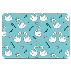 Elegant-swan-pattern-design Large Doormat  by Vaneshart