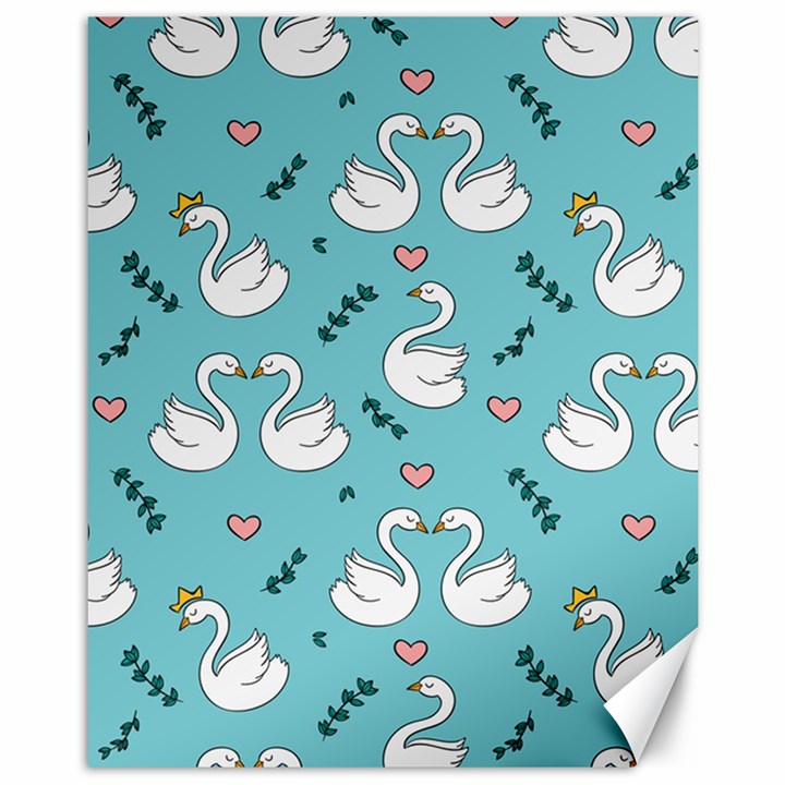 Elegant-swan-pattern-design Canvas 11  x 14 