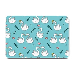 Elegant-swan-pattern-design Small Doormat  by Vaneshart