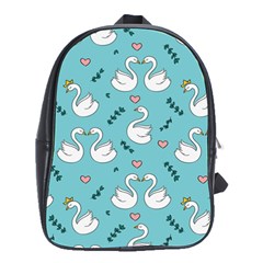 Elegant-swan-pattern-design School Bag (large) by Vaneshart