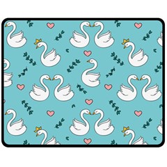 Elegant-swan-pattern-design Fleece Blanket (medium)  by Vaneshart