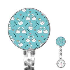 Elegant-swan-pattern-design Stainless Steel Nurses Watch by Vaneshart