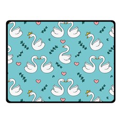 Elegant-swan-pattern-design Double Sided Fleece Blanket (small)  by Vaneshart