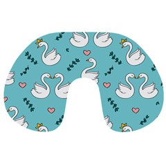 Elegant-swan-pattern-design Travel Neck Pillow by Vaneshart