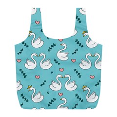 Elegant-swan-pattern-design Full Print Recycle Bag (l) by Vaneshart