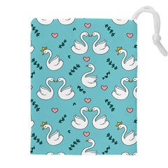 Elegant-swan-pattern-design Drawstring Pouch (5xl) by Vaneshart