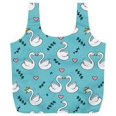 Elegant-swan-pattern-design Full Print Recycle Bag (xxl) by Vaneshart