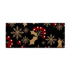 Christmas Pattern With Snowflakes Berries Hand Towel by Vaneshart