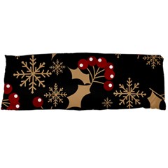 Christmas Pattern With Snowflakes Berries Body Pillow Case Dakimakura (two Sides) by Vaneshart