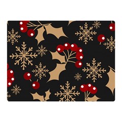 Christmas Pattern With Snowflakes Berries Double Sided Flano Blanket (mini)  by Vaneshart