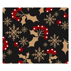 Christmas Pattern With Snowflakes Berries Double Sided Flano Blanket (small)  by Vaneshart