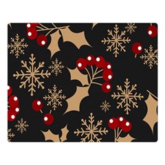 Christmas Pattern With Snowflakes Berries Double Sided Flano Blanket (large)  by Vaneshart