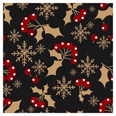 Christmas Pattern With Snowflakes Berries Long Sheer Chiffon Scarf  by Vaneshart