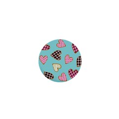 Seamless Pattern With Heart Shaped Cookies With Sugar Icing 1  Mini Buttons by Vaneshart