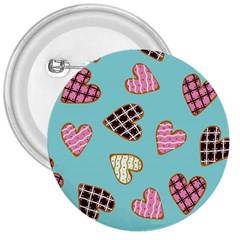 Seamless Pattern With Heart Shaped Cookies With Sugar Icing 3  Buttons by Vaneshart