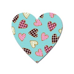 Seamless Pattern With Heart Shaped Cookies With Sugar Icing Heart Magnet by Vaneshart