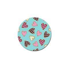 Seamless Pattern With Heart Shaped Cookies With Sugar Icing Golf Ball Marker by Vaneshart