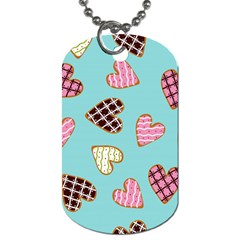 Seamless Pattern With Heart Shaped Cookies With Sugar Icing Dog Tag (two Sides) by Vaneshart