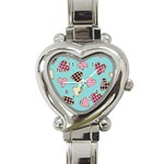 Seamless pattern with heart shaped cookies with sugar icing Heart Italian Charm Watch Front