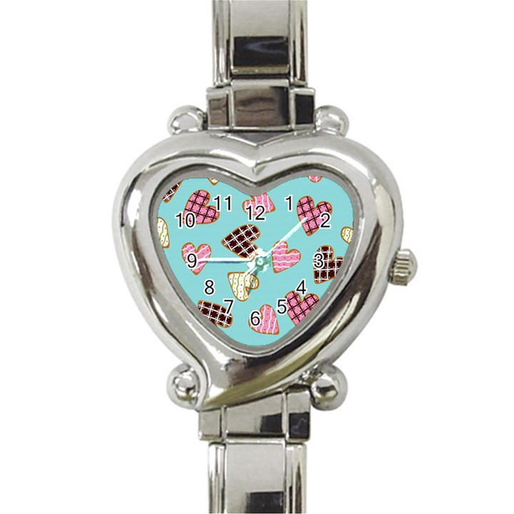 Seamless pattern with heart shaped cookies with sugar icing Heart Italian Charm Watch