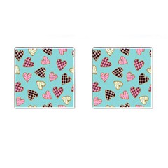 Seamless Pattern With Heart Shaped Cookies With Sugar Icing Cufflinks (square) by Vaneshart