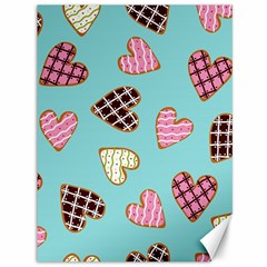 Seamless Pattern With Heart Shaped Cookies With Sugar Icing Canvas 36  X 48  by Vaneshart