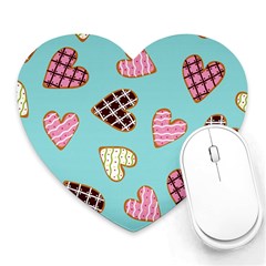 Seamless Pattern With Heart Shaped Cookies With Sugar Icing Heart Mousepads by Vaneshart