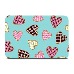 Seamless Pattern With Heart Shaped Cookies With Sugar Icing Plate Mats by Vaneshart