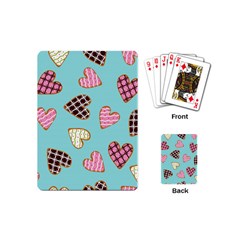 Seamless Pattern With Heart Shaped Cookies With Sugar Icing Playing Cards Single Design (mini) by Vaneshart