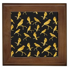 Background With Golden Birds Framed Tile by Vaneshart