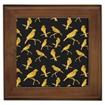 Background with golden birds Framed Tile Front