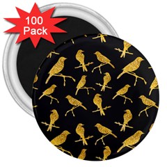 Background With Golden Birds 3  Magnets (100 Pack) by Vaneshart